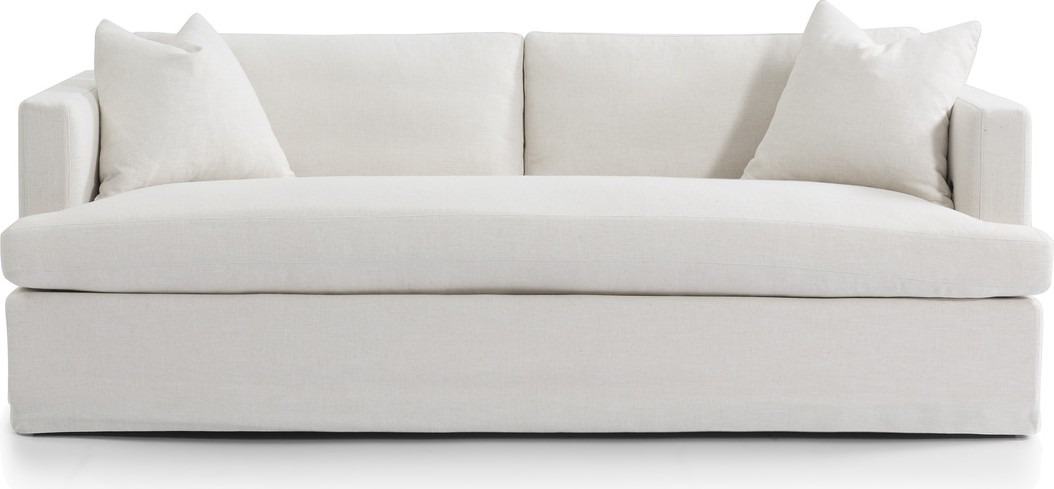 Birkshire 3 Seater Slip Cover Sofa in Ecru Linen, front view