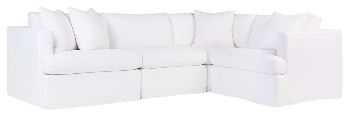 Birkshire Slip Cover Modular Sofa in White Linen